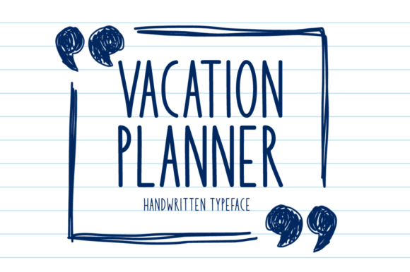 Vacation Planner Font for Creative Branding and Handmade Projects